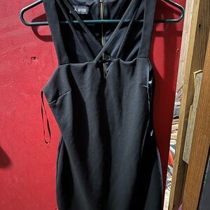 A. Byer Black Mini Dress with Crisscross Straps